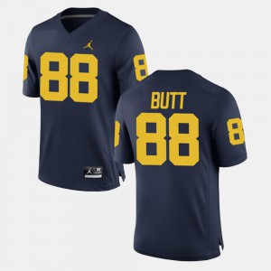 #88 Jake Butt Michigan Jersey Men's Navy Alumni Football Game