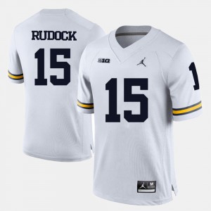 College Football For Men's #15 White Jake Rudock Michigan Jersey