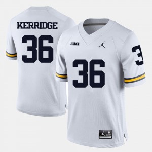 Joe Kerridge Michigan Jersey #36 White Mens College Football