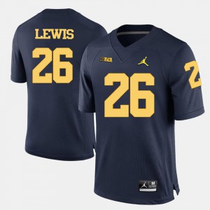 Men's Jourdan Lewis Michigan Jersey #26 College Football Navy Blue