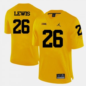 Men Yellow College Football #26 Jourdan Lewis Michigan Jersey