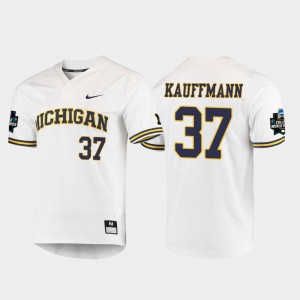 Karl Kauffmann Michigan Jersey 2019 NCAA Baseball College World Series Men White #37