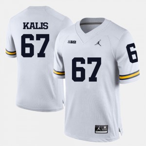 White College Football Men #67 Kyle Kalis Michigan Jersey
