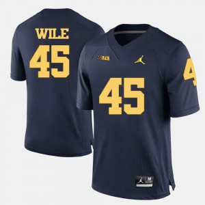 Navy Blue College Football For Men's #45 Matt Wile Michigan Jersey