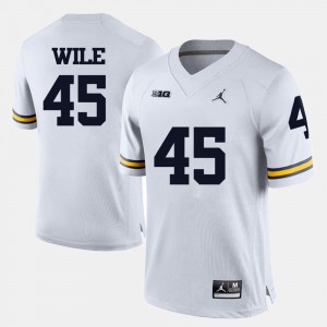 White For Men's Matt Wile Michigan Jersey College Football #45