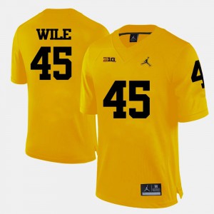 College Football Yellow Matt Wile Michigan Jersey Men #45