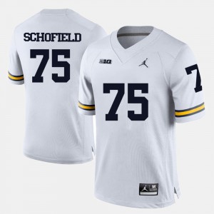 #75 Michael Schofield Michigan Jersey White College Football For Men's