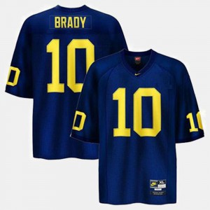 For Men College Football Tom Brady Michigan Jersey Blue #10