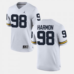#98 Tom Harmon Michigan Jersey Men's Alumni Football Game White