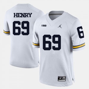 Willie Henry Michigan Jersey For Men's White #69 College Football