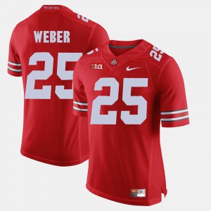 #25 Men's Alumni Football Game Scarlet Mike Weber OSU Jersey