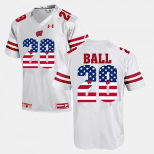 Montee Ball Wisconsin Jersey Men US Flag Fashion White #28