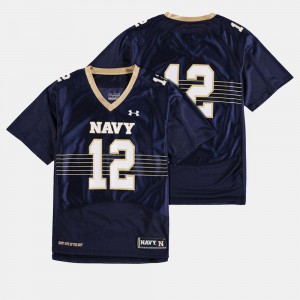 Kids #12 College Football Navy Navy Jersey
