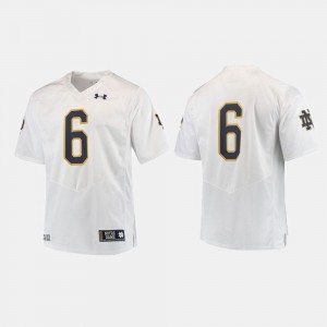 #6 Notre Dame Jersey White Men's College Football