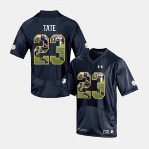 Mens Navy #23 Player Pictorial Golden Tate Notre Dame Jersey