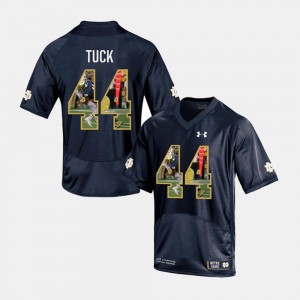 #44 Men's Navy Player Pictorial Justin Tuck Notre Dame Jersey