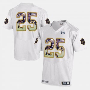 Player Pictorial #25 White Mens Notre Dame Jersey