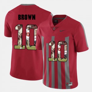 Pictorial Fashion Red #10 For Men's CaCorey Brown OSU Jersey