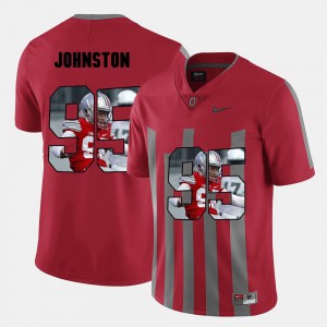 #95 Red Cameron Johnston OSU Jersey For Men's Pictorial Fashion