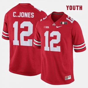 Youth(Kids) #12 College Football Red Cardale Jones OSU Jersey