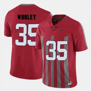 #35 Chris Worley OSU Jersey Red For Men's College Football