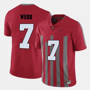 Red College Football For Men #7 Damon Webb OSU Jersey
