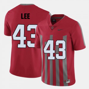 #43 College Football Mens Darron Lee OSU Jersey Red