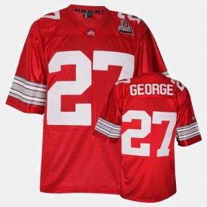 #27 College Football Mens Eddie George OSU Jersey Red