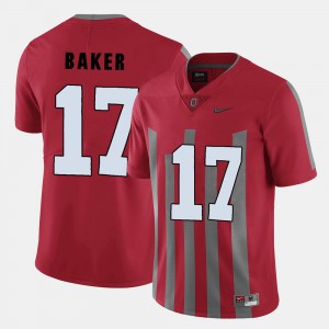 #17 Red College Football Mens Jerome Baker OSU Jersey