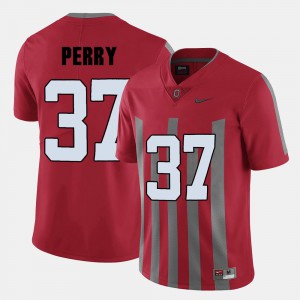 For Men's College Football #37 Red Joshua Perry OSU Jersey