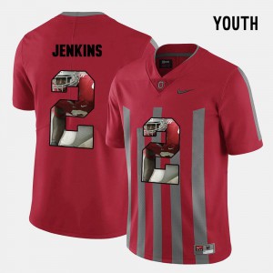 #2 Youth Pictorial Fashion Malcolm Jenkins OSU Jersey Red