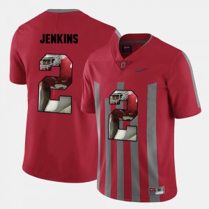 Men's Pictorial Fashion Malcolm Jenkins OSU Jersey #2 Red