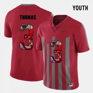 Youth(Kids) Pictorial Fashion Michael Thomas OSU Jersey #3 Red