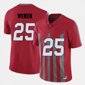 College Football #25 Men's Mike Weber OSU Jersey Red
