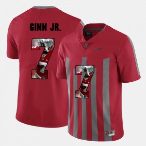 #7 Pictorial Fashion Ted Ginn Jr. OSU Jersey Red For Men