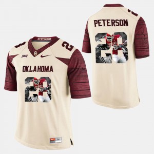 Player Pictorial Adrian Peterson OU Jersey Mens #28 White