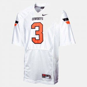 College Football White #3 Youth Brandon Weeden Oklahoma State Jersey