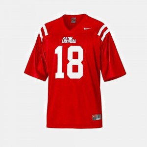 Youth(Kids) #18 Archie Manning Ole Miss Jersey College Football Red