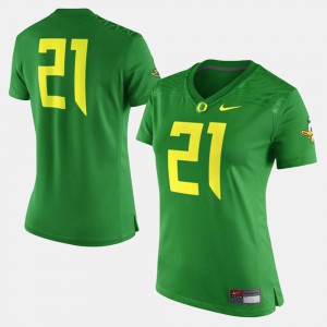 Green College Football For Women's Oregon Jersey #21