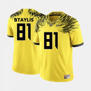 Yellow For Men's #81 Evan Baylis Oregon Jersey College Football