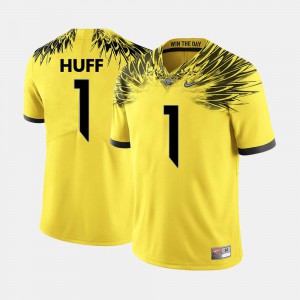 #1 Yellow For Men's College Football Josh Huff Oregon Jersey