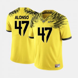 #47 For Men's Kiko Alonso Oregon Jersey College Football Yellow