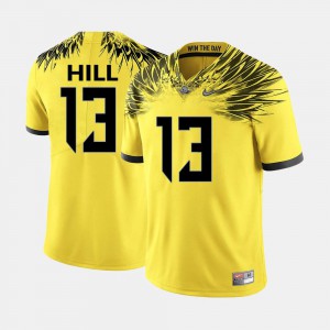 Yellow College Football #13 TroyHill Oregon Jersey For Men