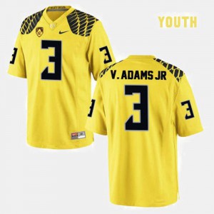 #3 College Football Kids Vernon Adams Oregon Jersey Yellow