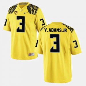 Yellow Vernon Adams Oregon Jersey #3 Men College Football