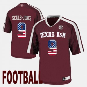Men #9 Maroon US Flag Fashion Ricky Seals-Jones Texas A&M Jersey
