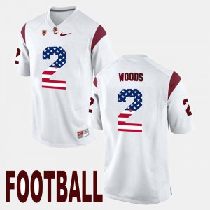 For Men's Robert Woods USC Jersey #2 White US Flag Fashion
