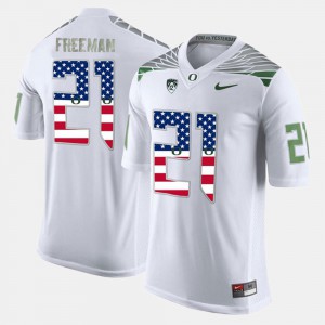 For Men #21 White Royce Freeman Oregon Jersey US Flag Fashion