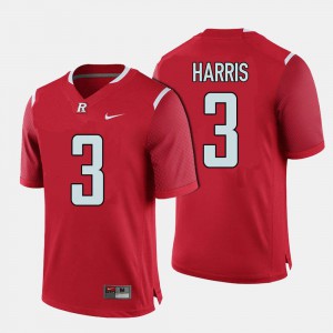 For Men's #3 Red Jawuan Harris Rutgers Jersey College Football