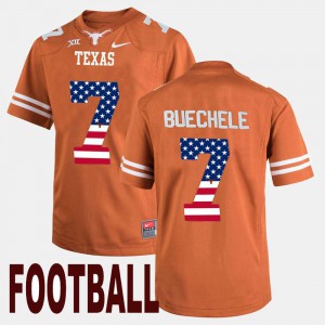 Shane Buechele Texas Jersey #7 US Flag Fashion Orange Men